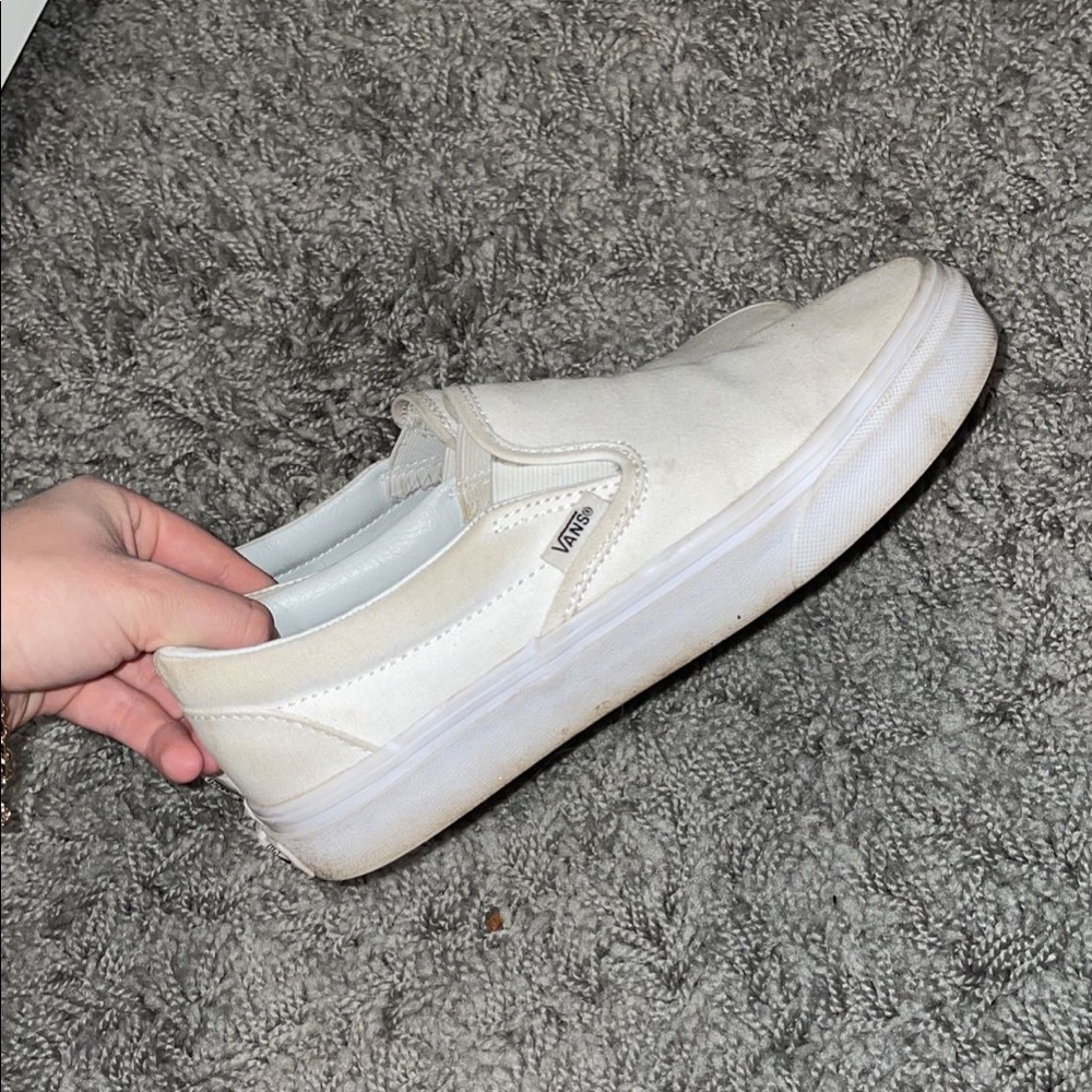White slip on vans